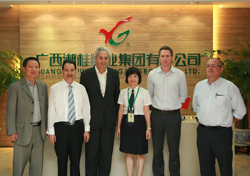 加拿大LALLEMAND(拉曼)集团总裁JEAN CHAGNON先生(左三)率团到竞技宝竞猜集团考察